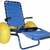 basenowy wózek inwalidzki w kolorze niebiesko żółtym