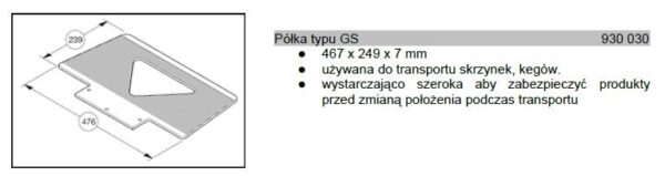 Półka GS do wózka MODULKAR