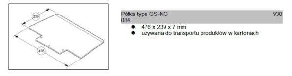 Półka GS-NG do wózka MODULKAR